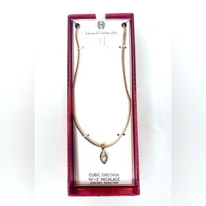 House of Harlow 1960 Gold and Cubic Zirconia Necklace